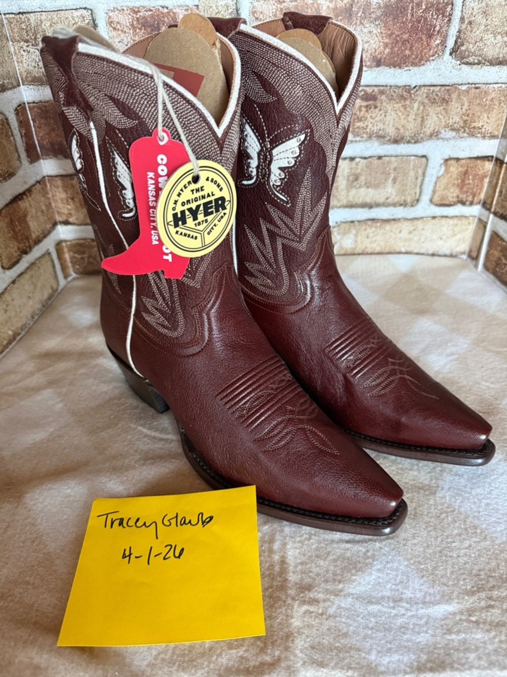 Hyer Western Ankle Booties in Burgundy Brown - Women Nannette